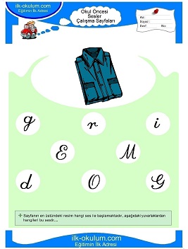 Çocuklar İçin G Sesi Çalışma Sayfaları 